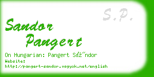 sandor pangert business card